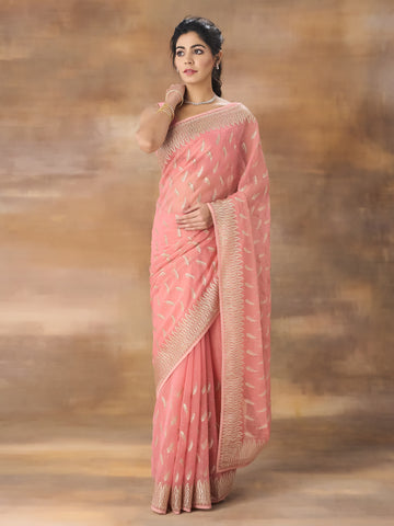 KASEE Women Floral Embroidered Art Silk Saree