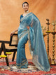 Kasee Womens Organza Sequinned Embroidered Saree