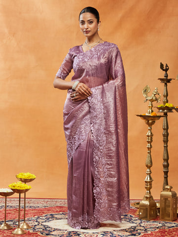 Kasee Womens Pure Organza Thread Embroidered Saree