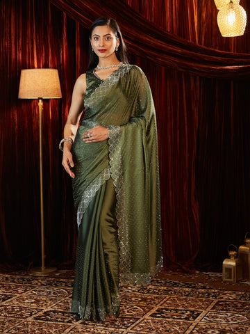 KASEE Women Embellished Embroidered Silk Blend Saree