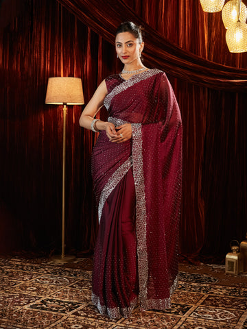 KASEE Women Embellished Beads and Stones Saree