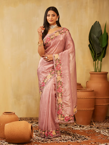 KASEE Women Silk Saree with Multicolor Floral Embroidery