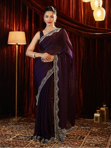 KASEE Women Embellished Embroidered Silk Blend Saree