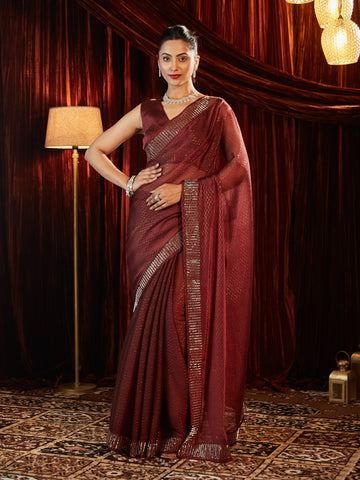 KASEE Women Embellished Embroidered Art Silk Saree