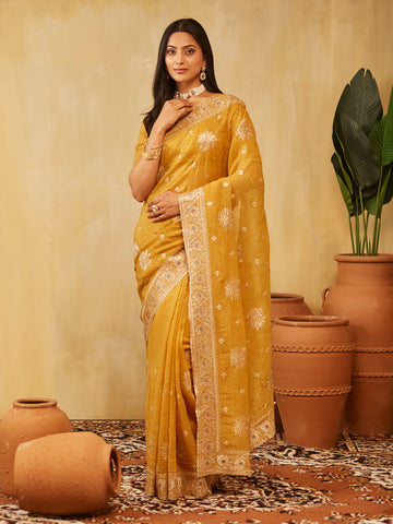 KASEE Women Emboridered Pure Chiffon Saree