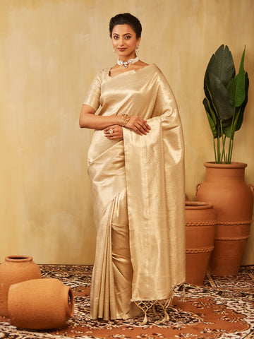 KASEE Women Woven Design Zari Banarasi Silk Saree