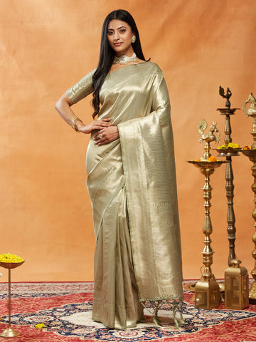 KASEE Women Woven Design Zari Banarasi Saree