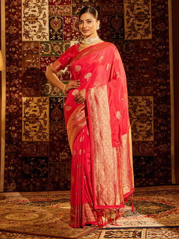 KASEE Women Ethnic Motifs Zari Banarasi Saree