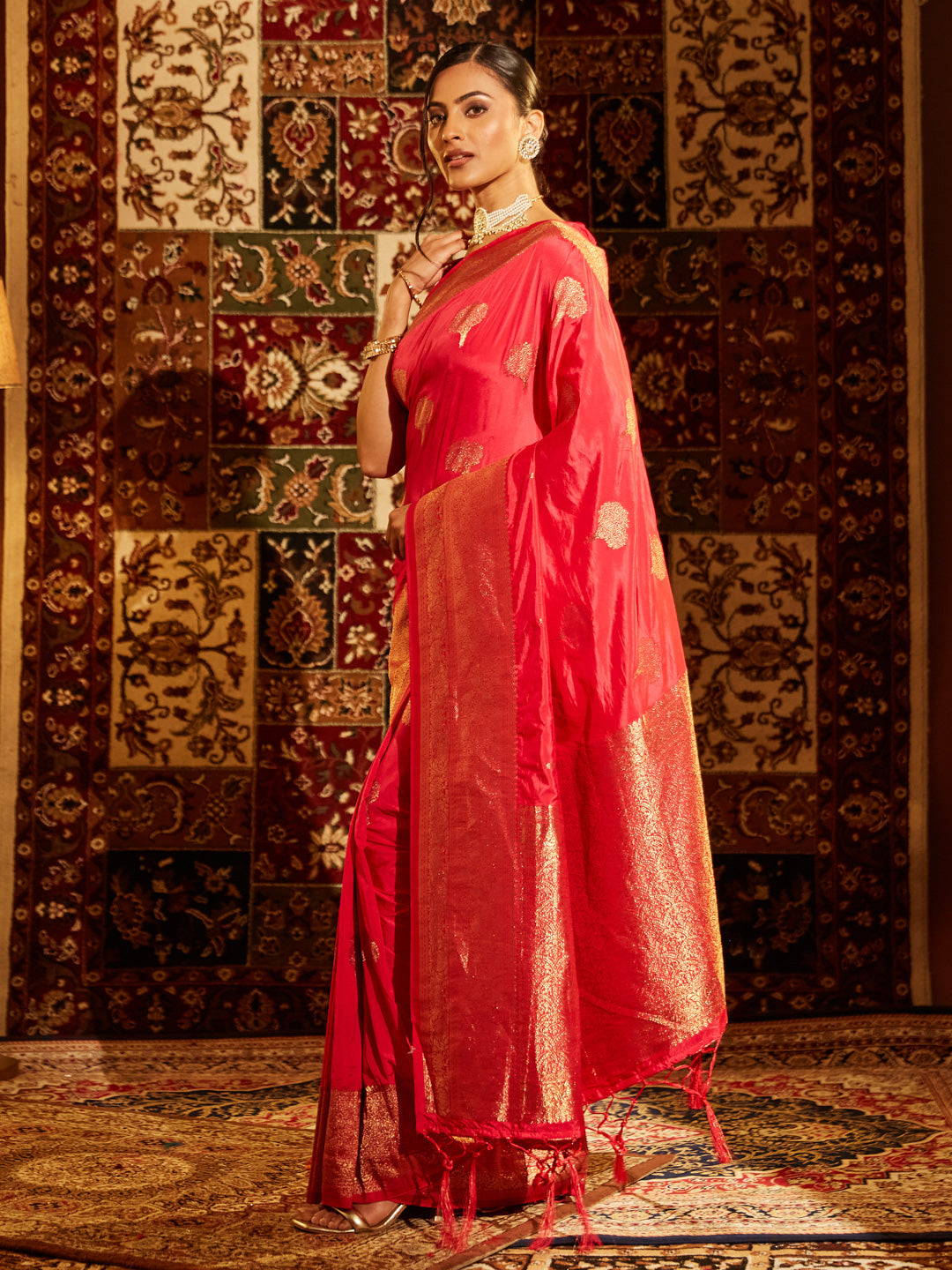 KASEE Women Ethnic Motifs Zari Banarasi Saree