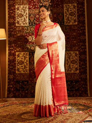 KASEE Women Floral Woven Design Zari Art Silk designer Banarasi saree