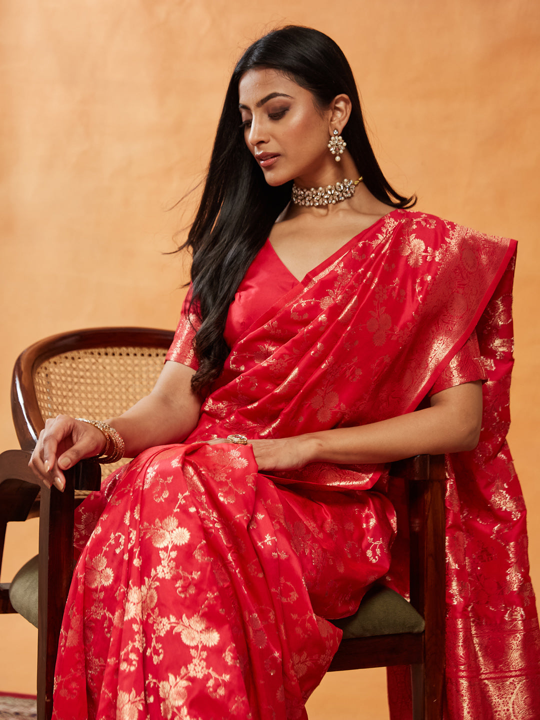 KASEE Women Floral Woven Design Zari Banarasi Saree