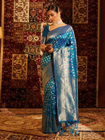 KASEE Women Woven Design Zari Banarasi Saree