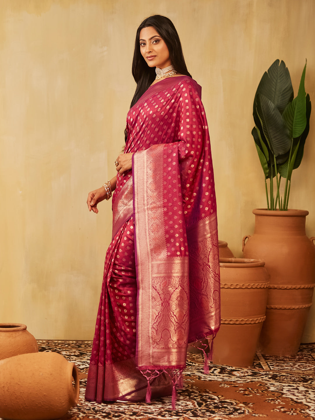 KASEE Women Zari Work Ethnic Motifs Art Silk  Designer Banarasi Saree