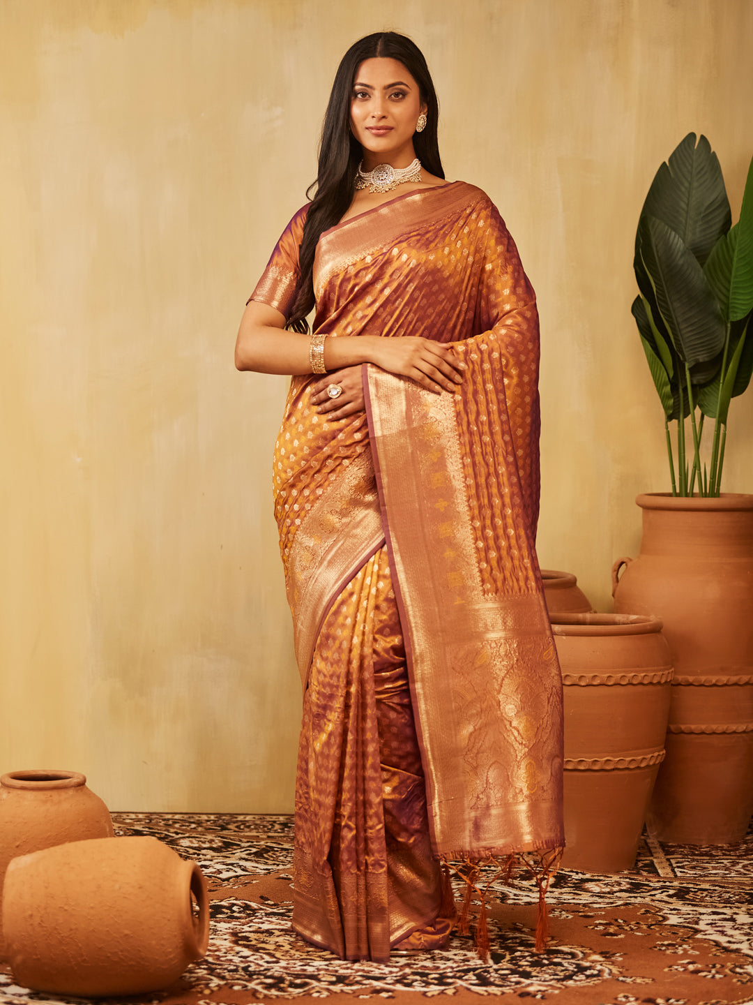 KASEE Women Zari Work Ethnic Motifs Art Silk  Designer Banarasi Saree