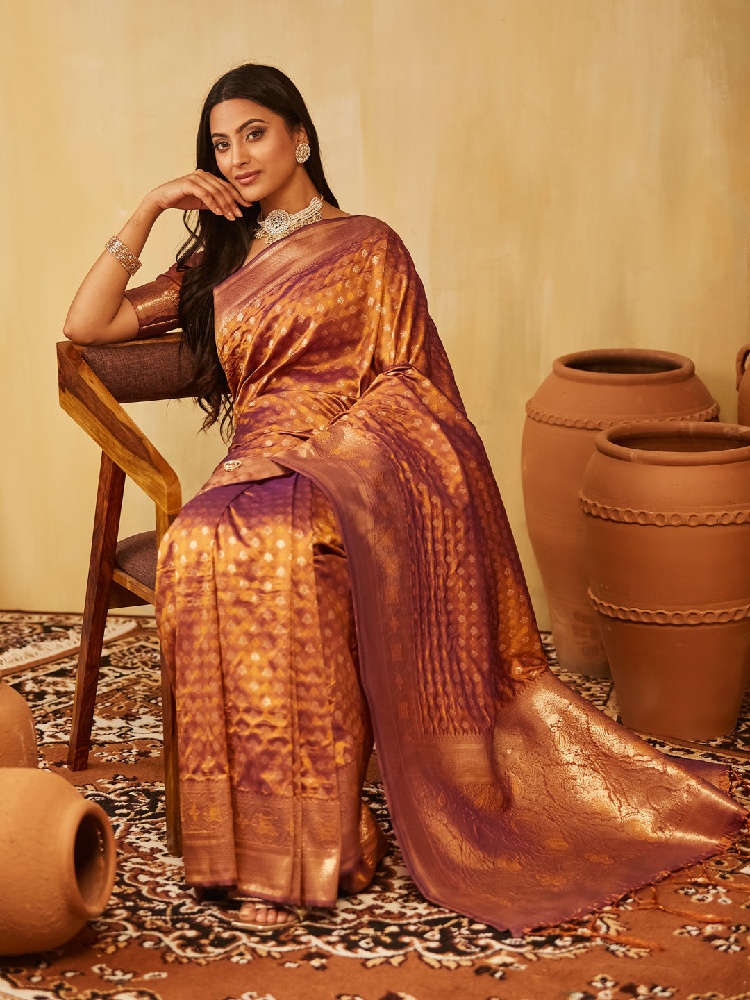 KASEE Women Zari Work Ethnic Motifs Art Silk  Designer Banarasi Saree