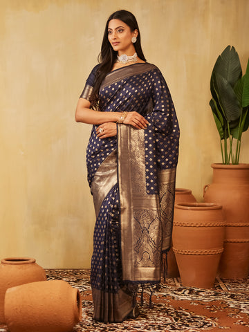 KASEE Women Zari Work Ethnic Motifs Art Silk  Designer Banarasi Saree