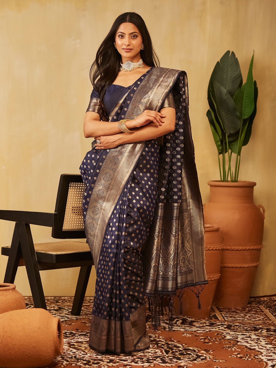 KASEE Women Zari Work Ethnic Motifs Art Silk  Designer Banarasi Saree