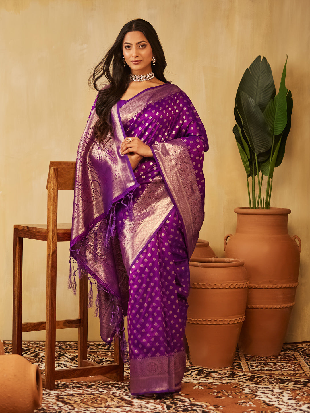 KASEE Women Zari Work Ethnic Motifs Art Silk  Designer Banarasi Saree