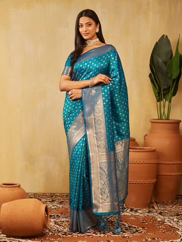 KASEE Women Zari Work Ethnic Motifs Art Silk  Designer Banarasi Saree