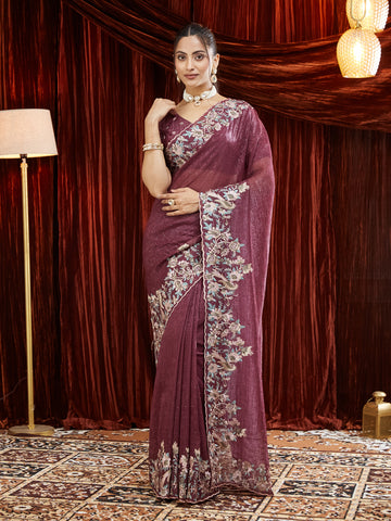 KASEE Women Floral Embroidered Chiffon Saree