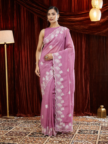 KASEE Women Chiffon Beads Embellished Saree