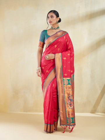 KASEE Women Woven Design Zari Art Silk Saree