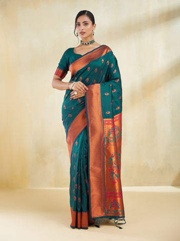 KASEE Women Woven Design Zari Art Silk Saree