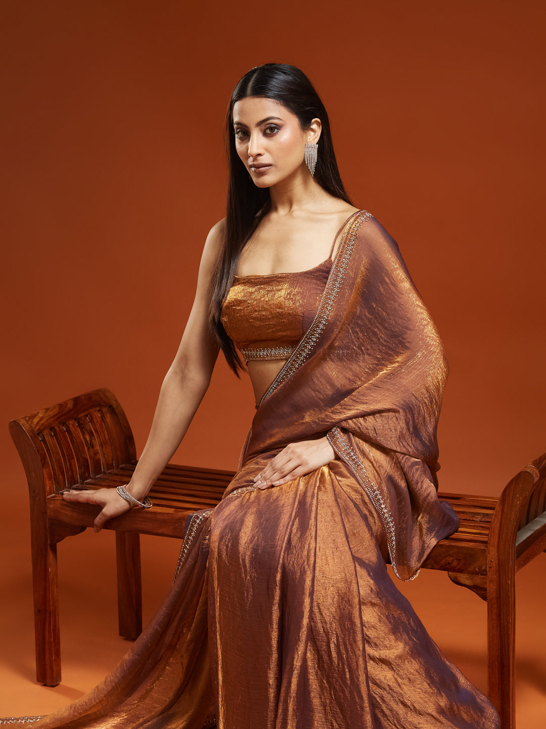 KASEE Women's Classic Maroon Cotton Blend Saree with Zari Woven Border
