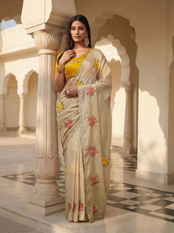 KASEE Women's Royal Purple Silk Saree with Traditional Woven Border and Motifs