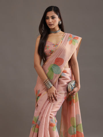 KASEE Women's Morpich Banarasi Silk Saree with Traditional Woven Zari Border