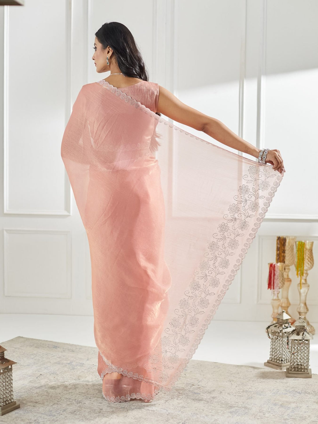 Beads and Stones Silk Blend Saree