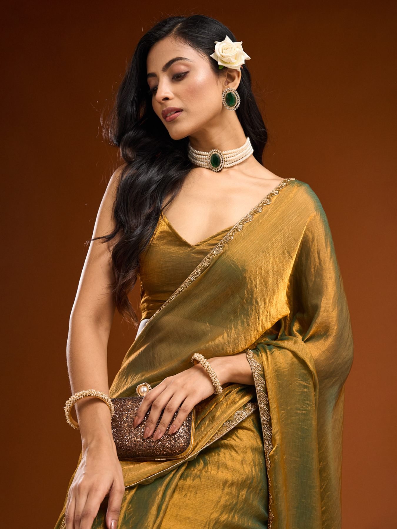 Solid Beads and Stones Saree NEW ARRIVALS