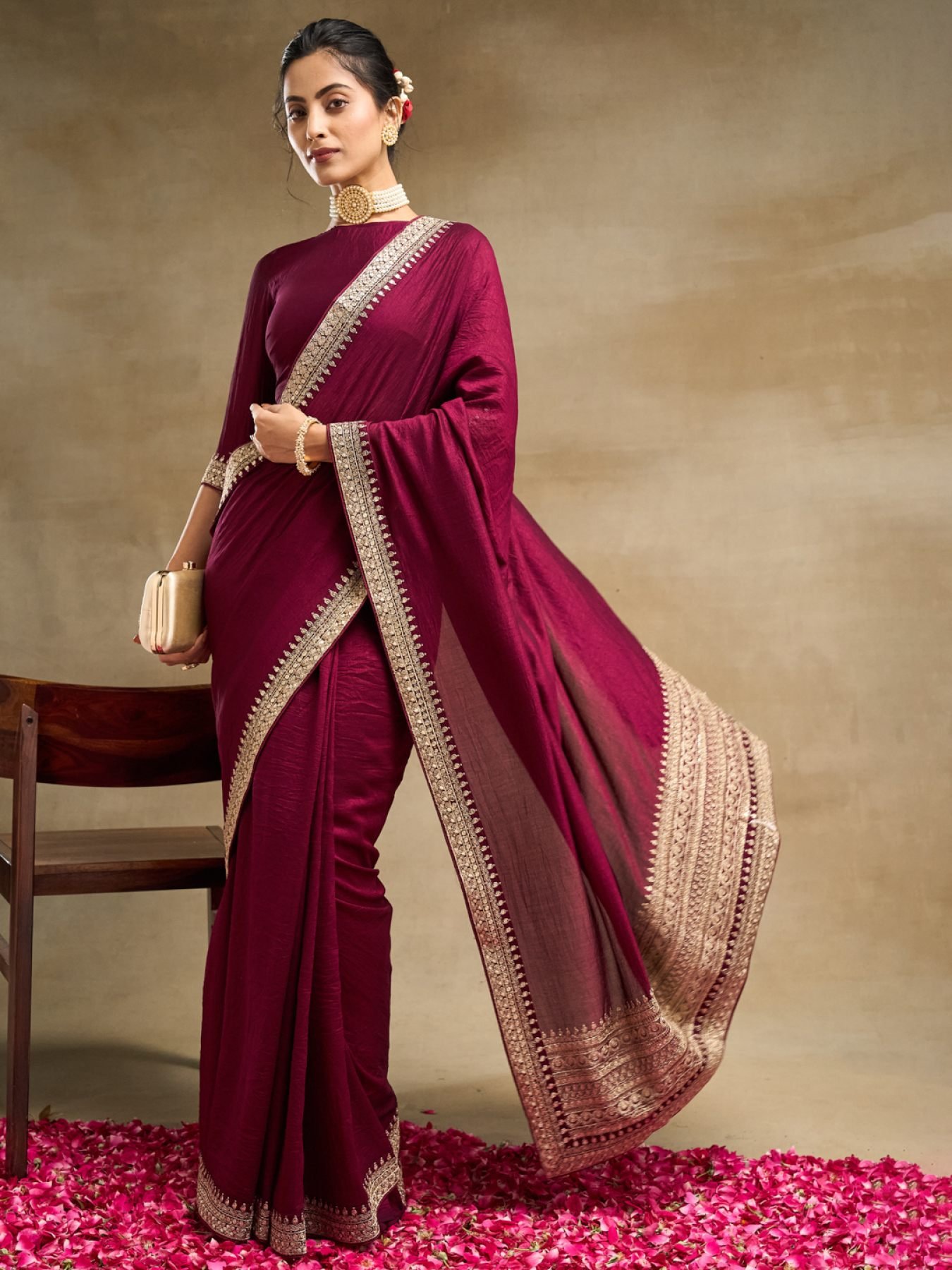 Solid Embroidered Pure Silk Saree NEW ARRIVALS