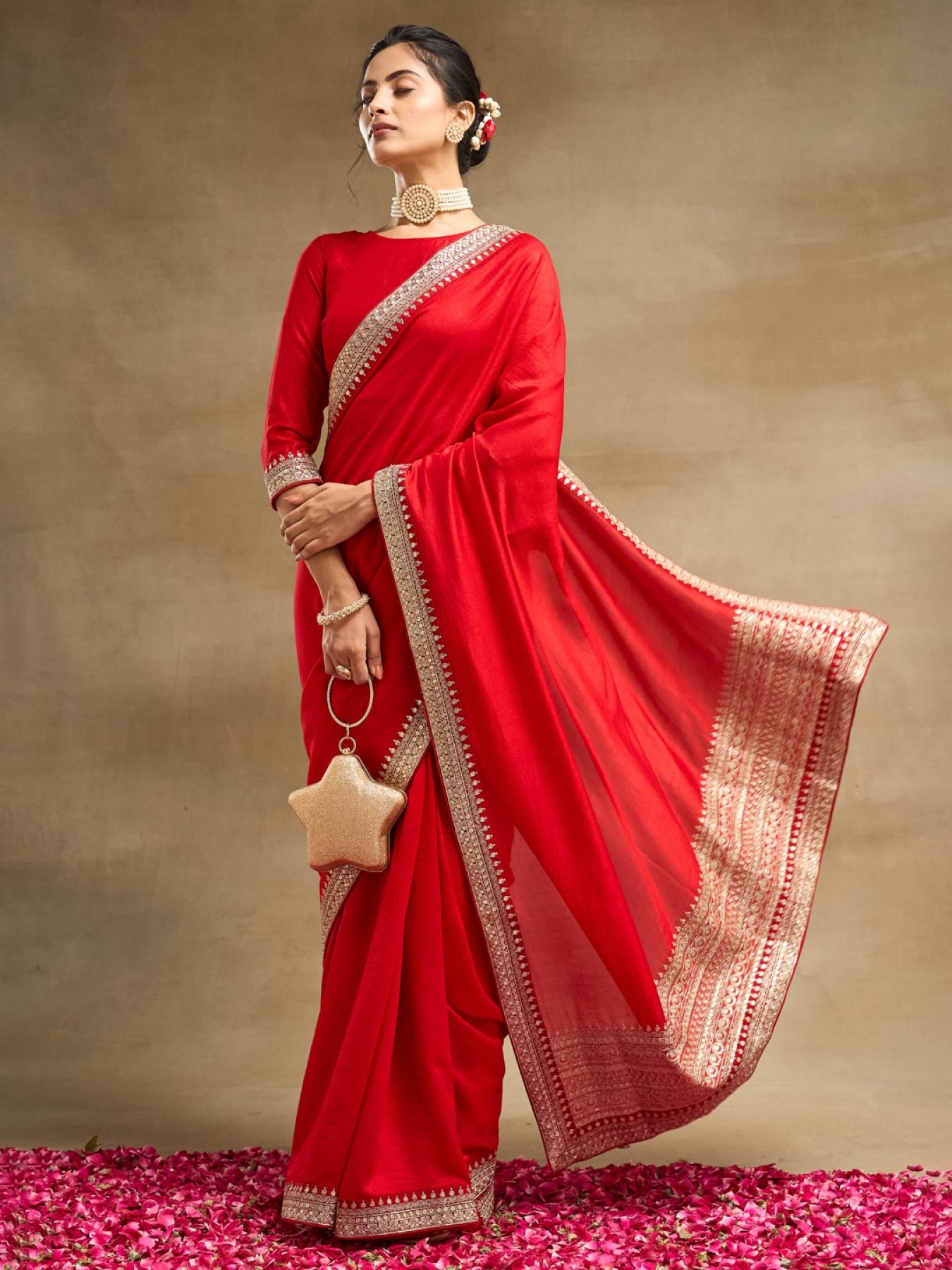 Solid Embroidered Pure Silk Saree NEW ARRIVALS