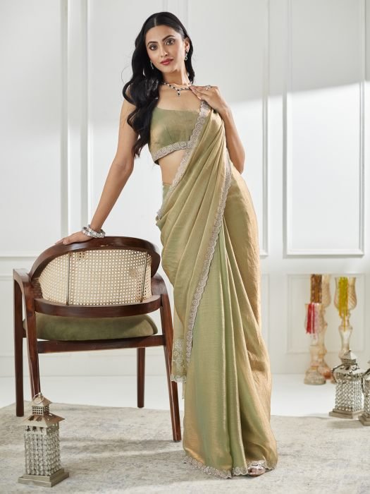 Beads and Stones Silk Blend Saree party wear saree