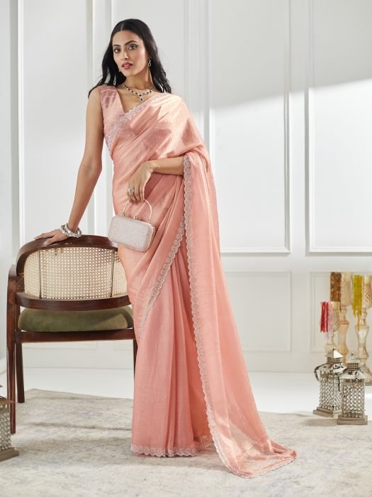 Beads and Stones Silk Blend Saree party wear saree