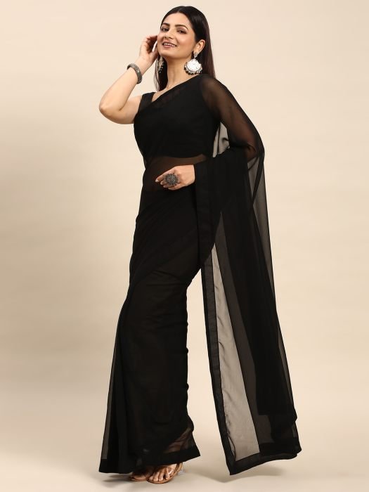 Black Georgette Saree In Bollywood Style party wear saree