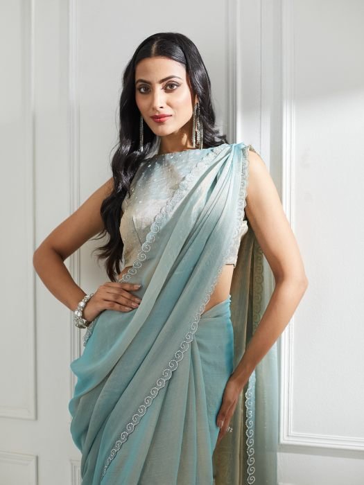 Embellished Beads and Stones Pure Silk Saree party wear saree