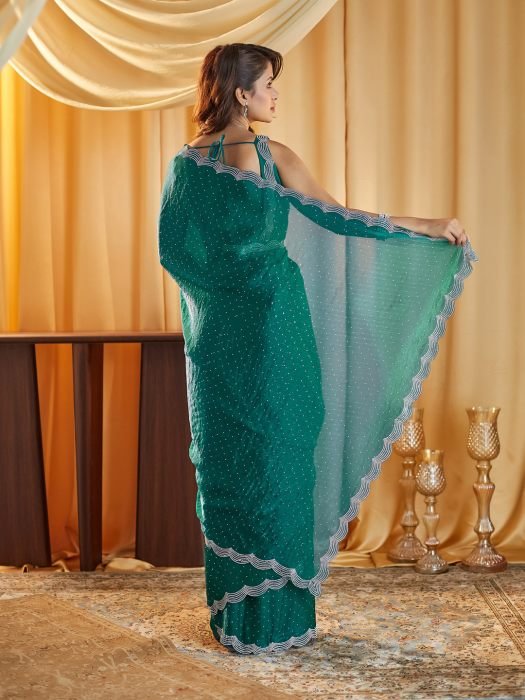 Embellished Beads and Stones Pure Silk Saree party wear saree