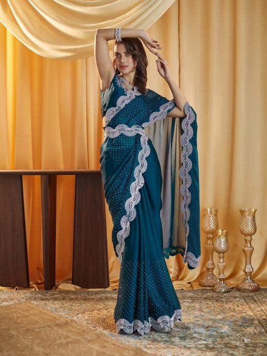 Embellished Beads and Stones Silk Blend Saree