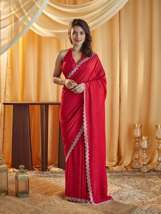 Embellished Beads and Stones Silk Blend Saree NEW ARRIVALS