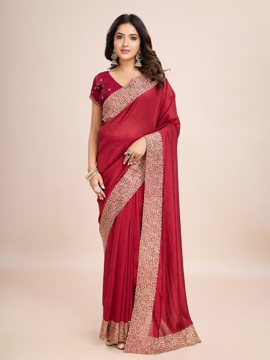 Embellished Embroidered Ready to Wear Saree SAREES