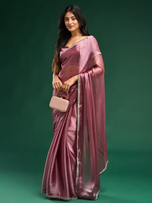 Embellished Solid Saree With Blouse Piece NEW ARRIVALS