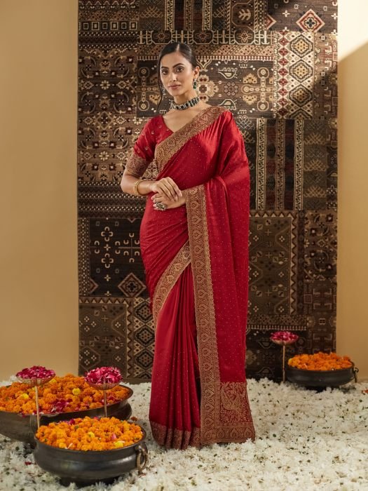 Embellished Zari Pure Silk Saree embroidered saree