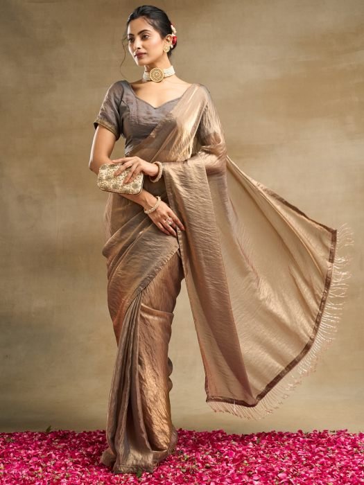 Embellished Zari Silk Blend Saree party wear saree