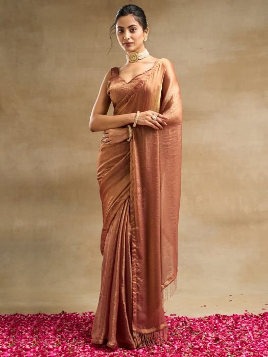 Embellished Zari Silk Blend Saree party wear saree