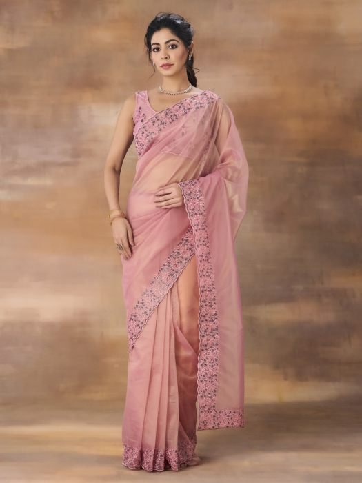 Embroidered Net Saree NEW