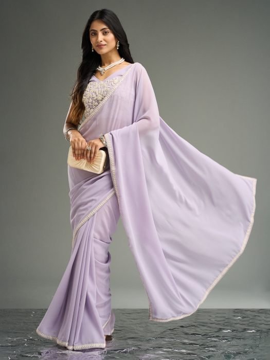 Embroidered Pure Georgette Saree party wear saree