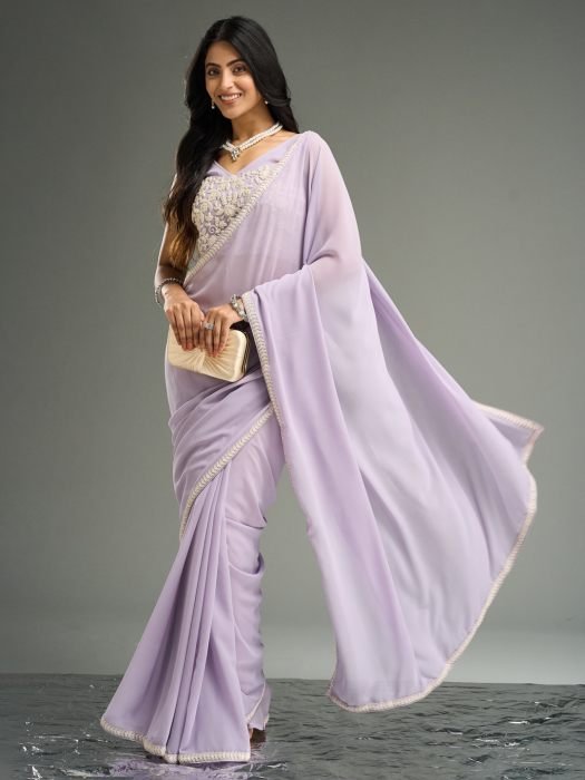 Embroidered Pure Georgette Saree party wear saree