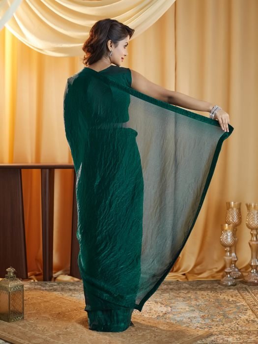 Peacock Blue Party wear Plain saree party wear saree